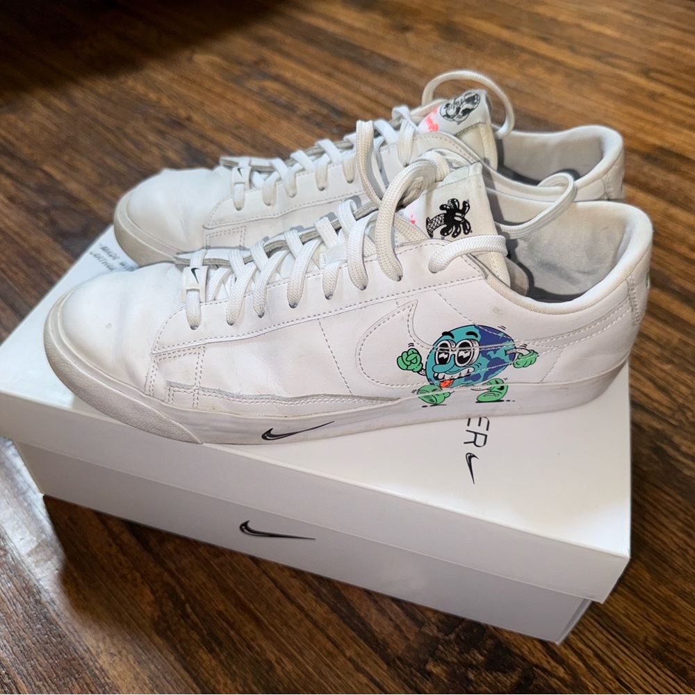 Nike Blazer Flyleather QS Steve Harrington Earth Day 2019 CI5546-100 Size 11 - Picture 2 of 10